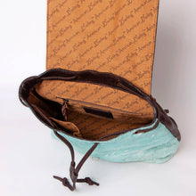 Turquoise Cowhide Tooled Leather Backpack — product image 5