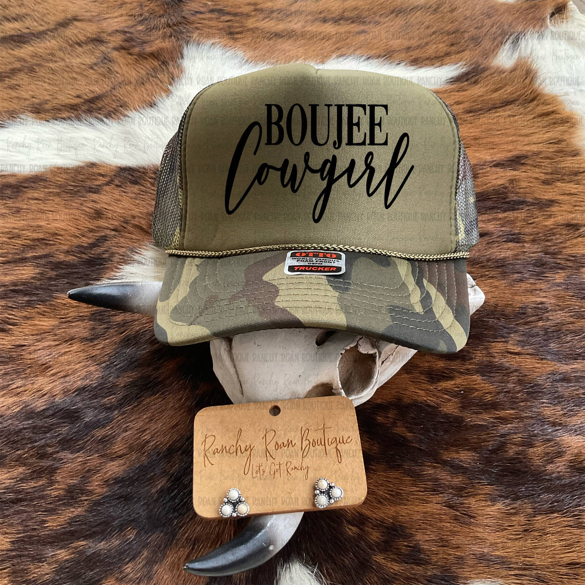 Boujee Cowgirl Western Foam Trucker Hat — product image 1