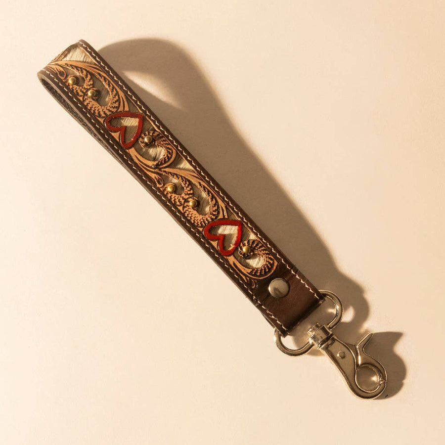 Wildhue Hand-Tooled Hair-On Key Fob