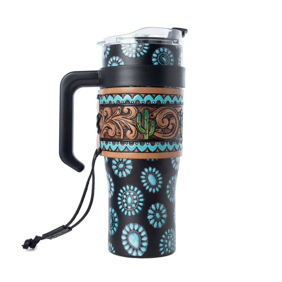 Concho Crest Tooled Tumbler - Black — product image 1