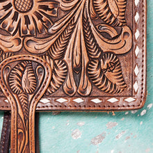 Turquoise Cowhide Tooled Leather Backpack — product image 3