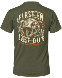 First In. Last Out. - T-Shirt — back view