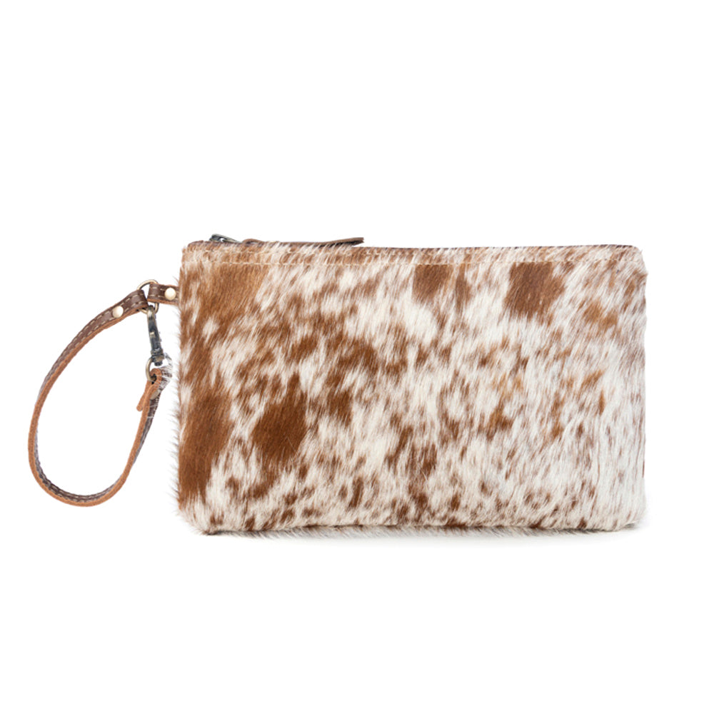 White and Brown Hair-On Pouch