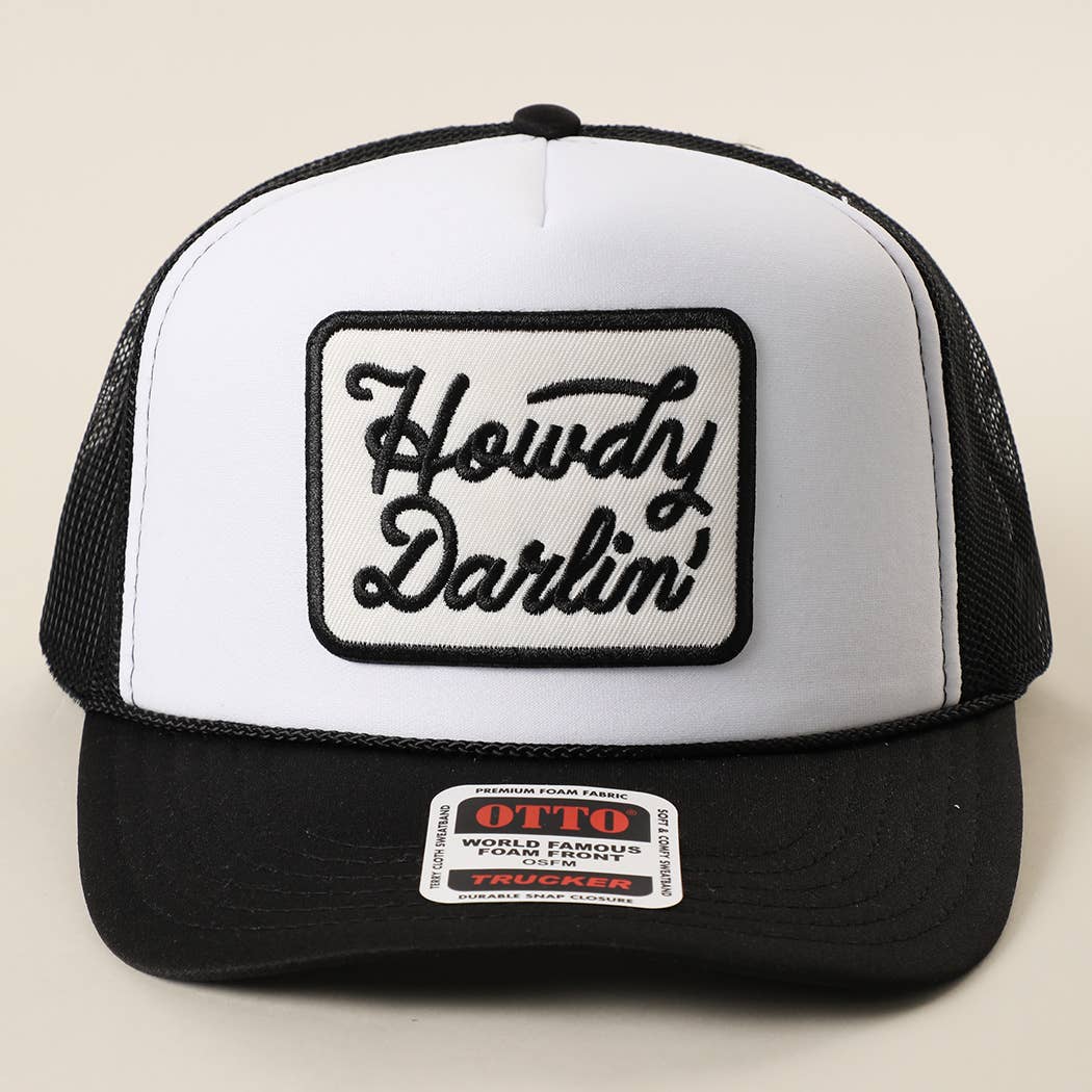 Howdy Darlin' Patch Embroidered Rope Foam Trucker Hat