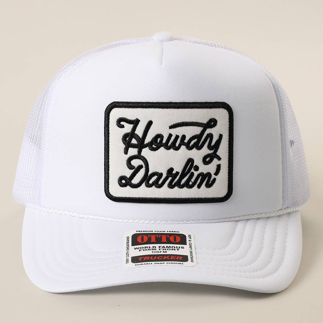Howdy Darlin' Patch Embroidered Rope Foam Trucker Hat
