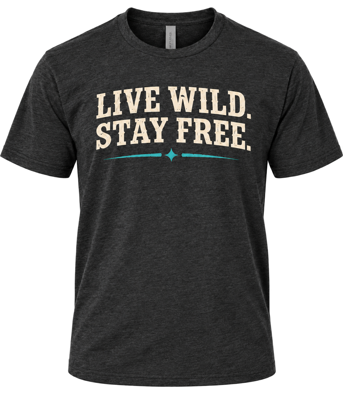 Room to Roam T-shirt in Heather Black, front view